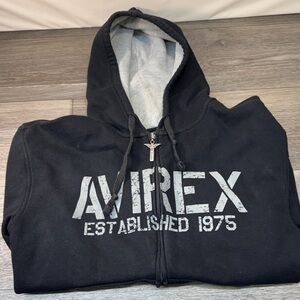 Avirex Black Hoodie jacket men’s medium